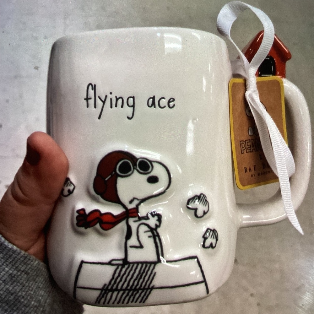New Rae Dunn x Peanuts Snoopy Mug- flying ace